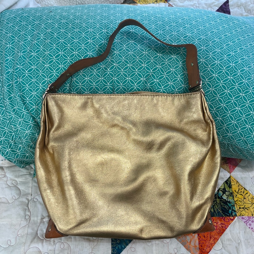 Vintage Michael Kors gold leather